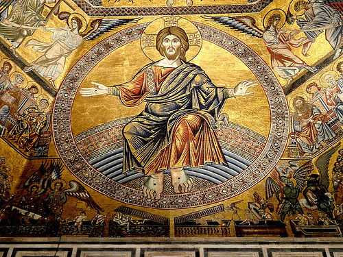 Christ of the Last Judgment mosaic in the Baptistry of the Duomo in Florence (late 13th century)